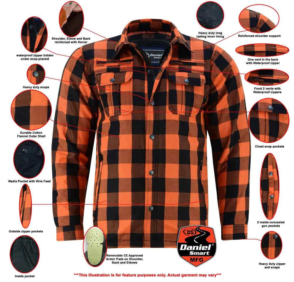 Armored Flannel Shirt - Orange& Black