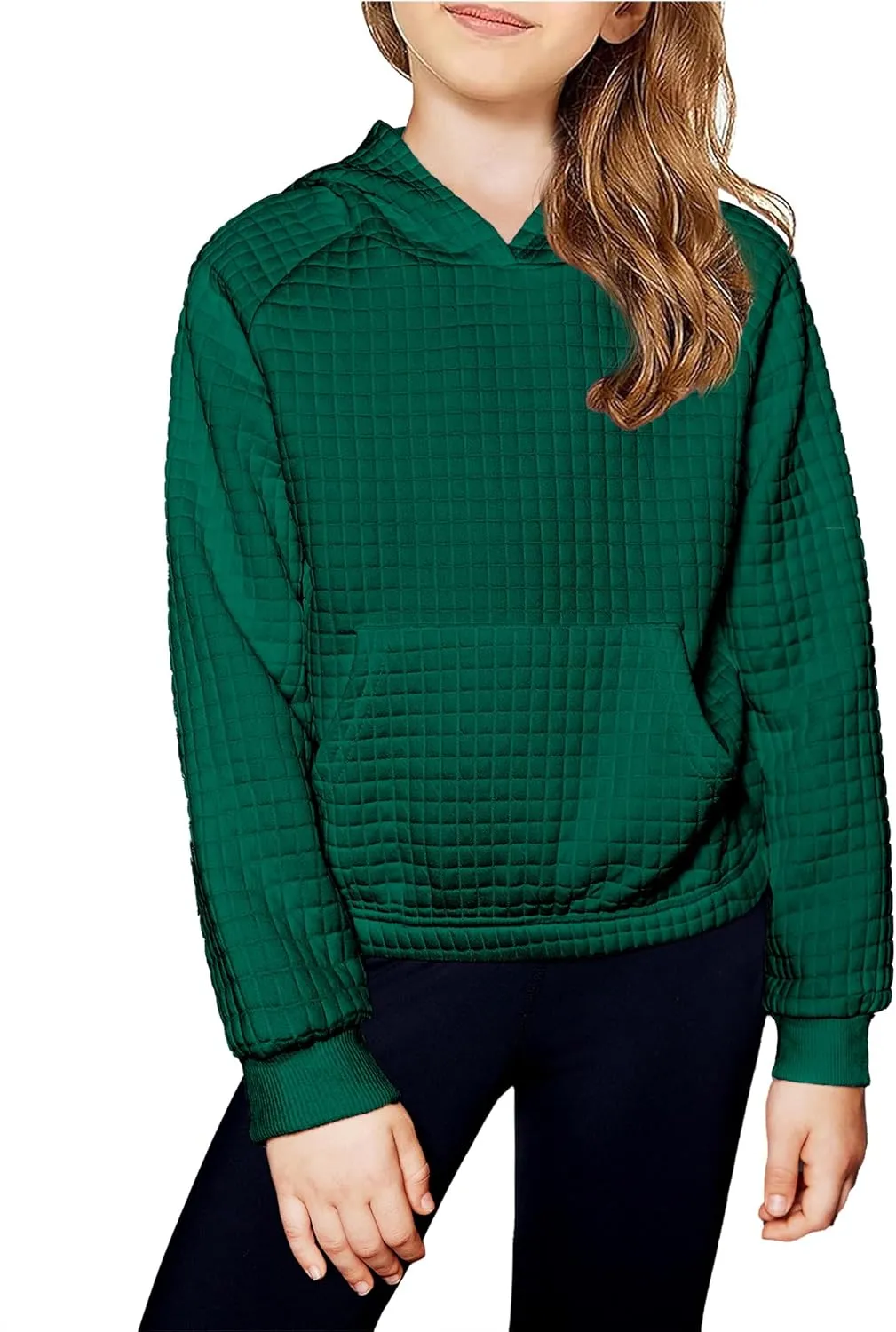 Arshiner Girls Sweatshirt Waffle Cropped Hoodies