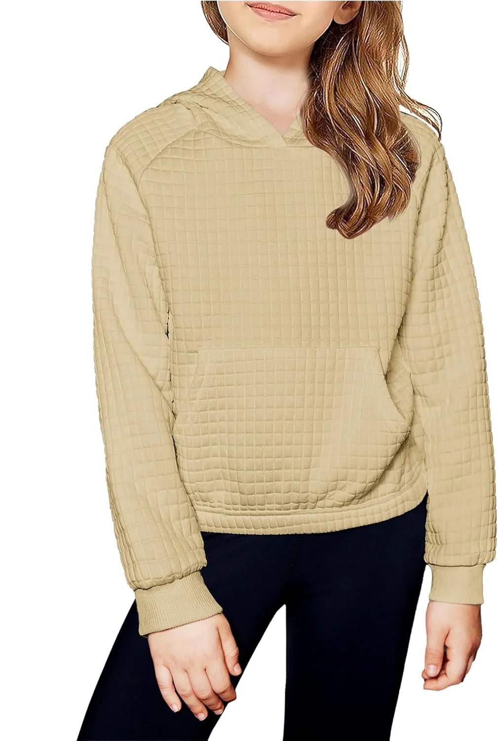 Arshiner Girls Sweatshirt Waffle Cropped Hoodies