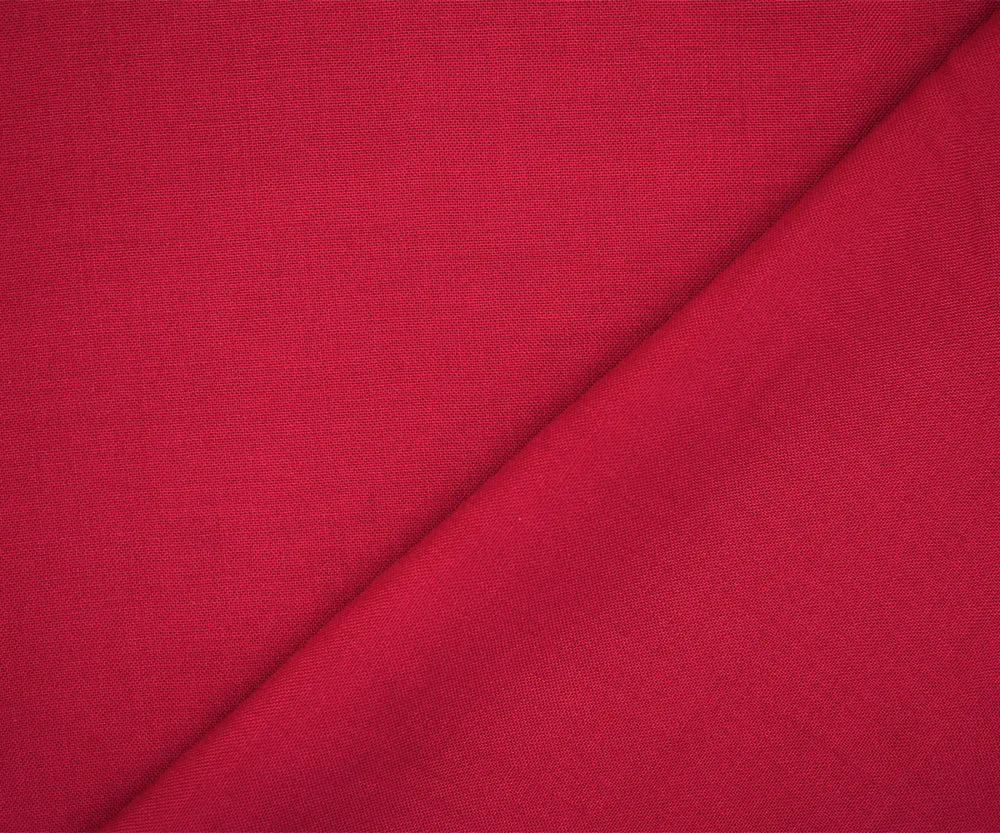 Basic Red Solid Challis Woven Fabric