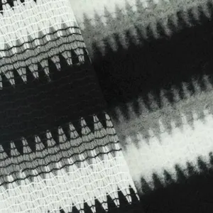 Black/Gray/White Brushed Zig Zag Stripe Jacketing Fabric