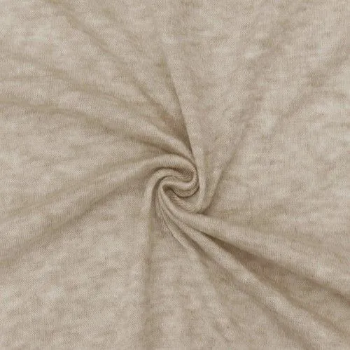 Cream Beige Heather Stretch Tissue Jersey Knit Fabric