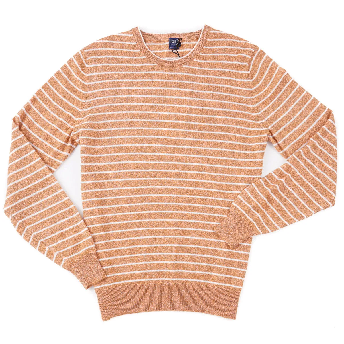 Fedeli Striped Cashmere and Linen Sweater