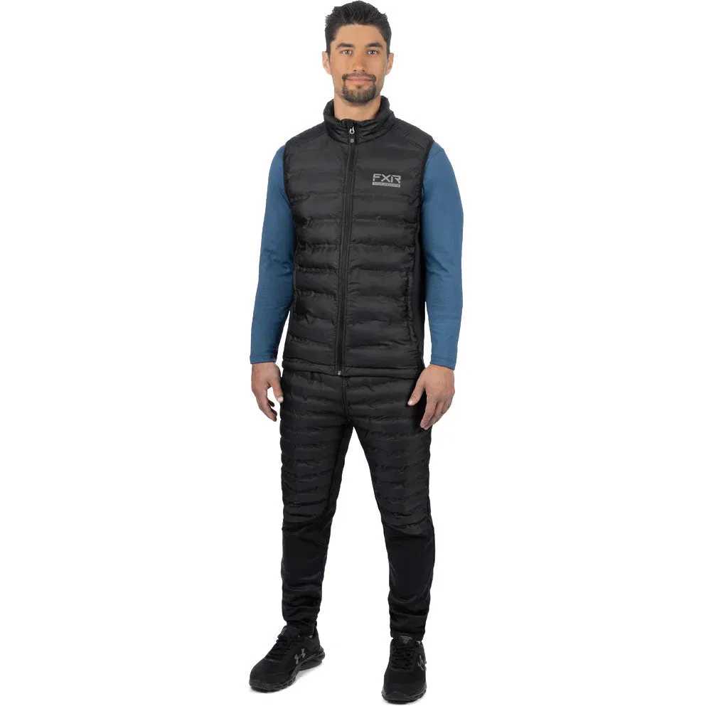 FXR Podium Hybrid Quilted Vest Hoodie Black