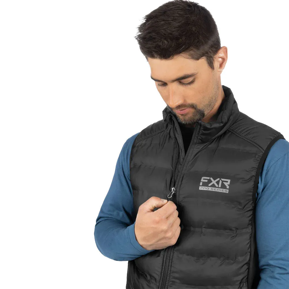 FXR Podium Hybrid Quilted Vest Hoodie Black