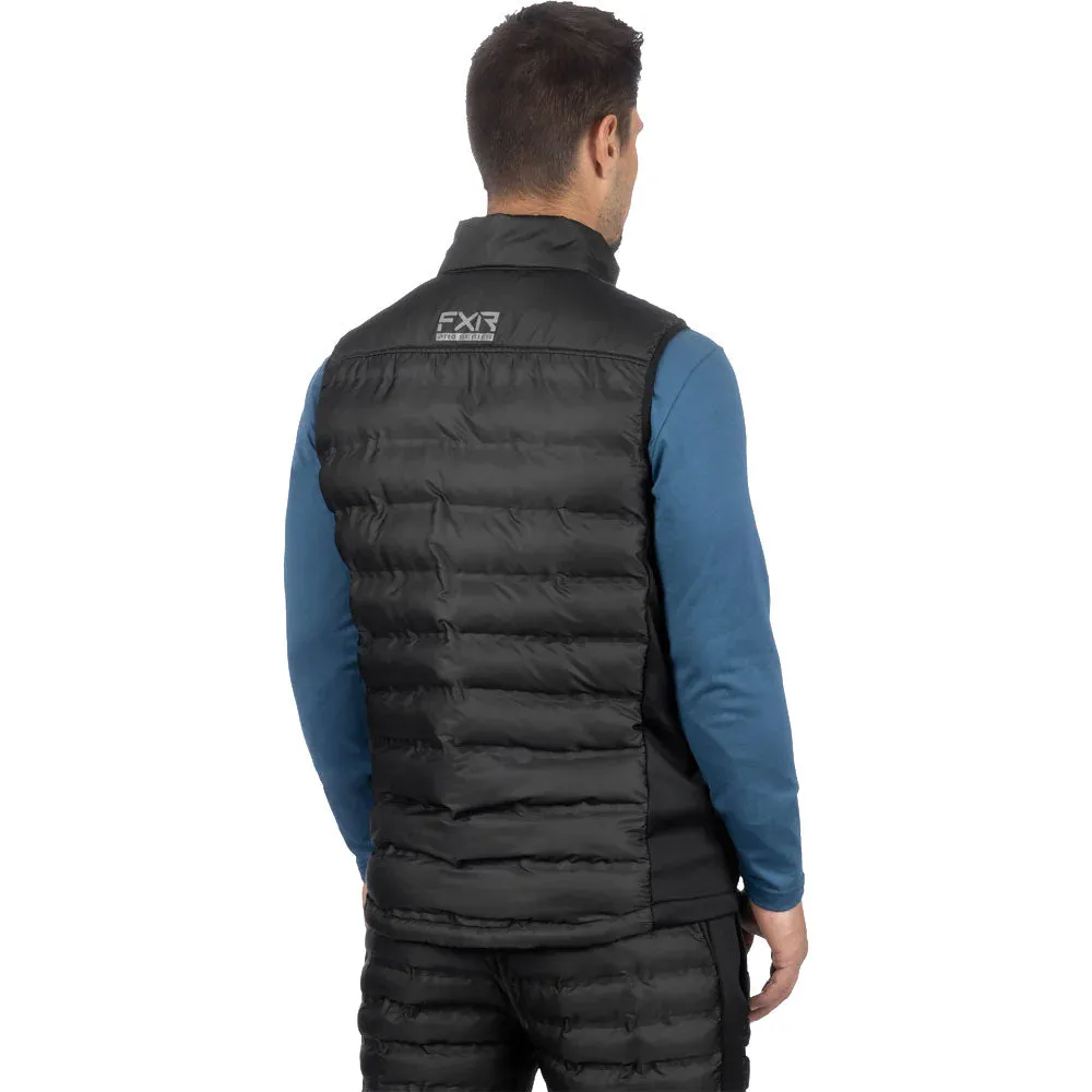 FXR Podium Hybrid Quilted Vest Hoodie Black