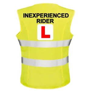 High Visibility Hi Vis Equestrian Reflective Vest Tabard Waistcoat INEXPERIENCED RIDER hi-viz