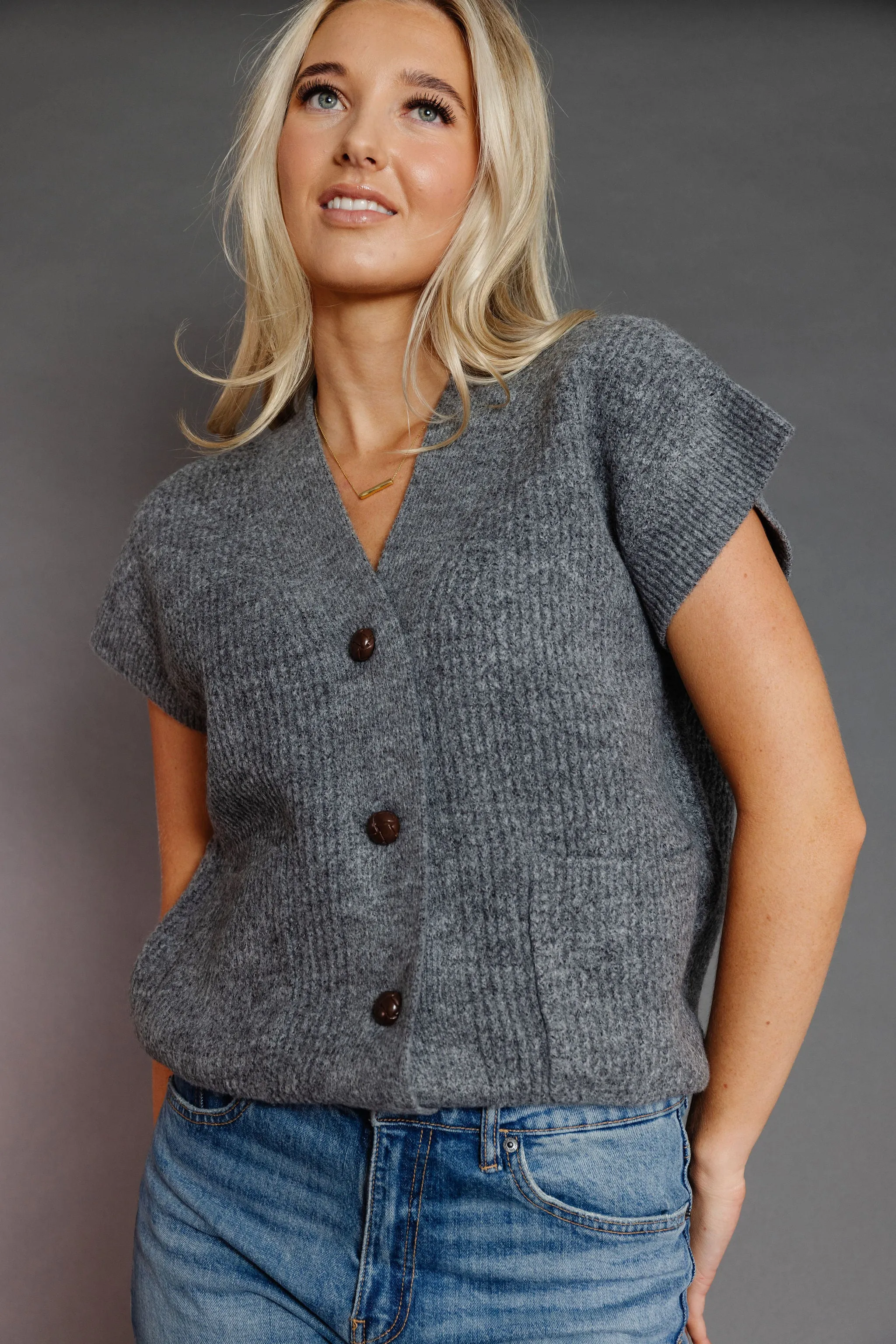 Kenzie Sweater Vest in Grey