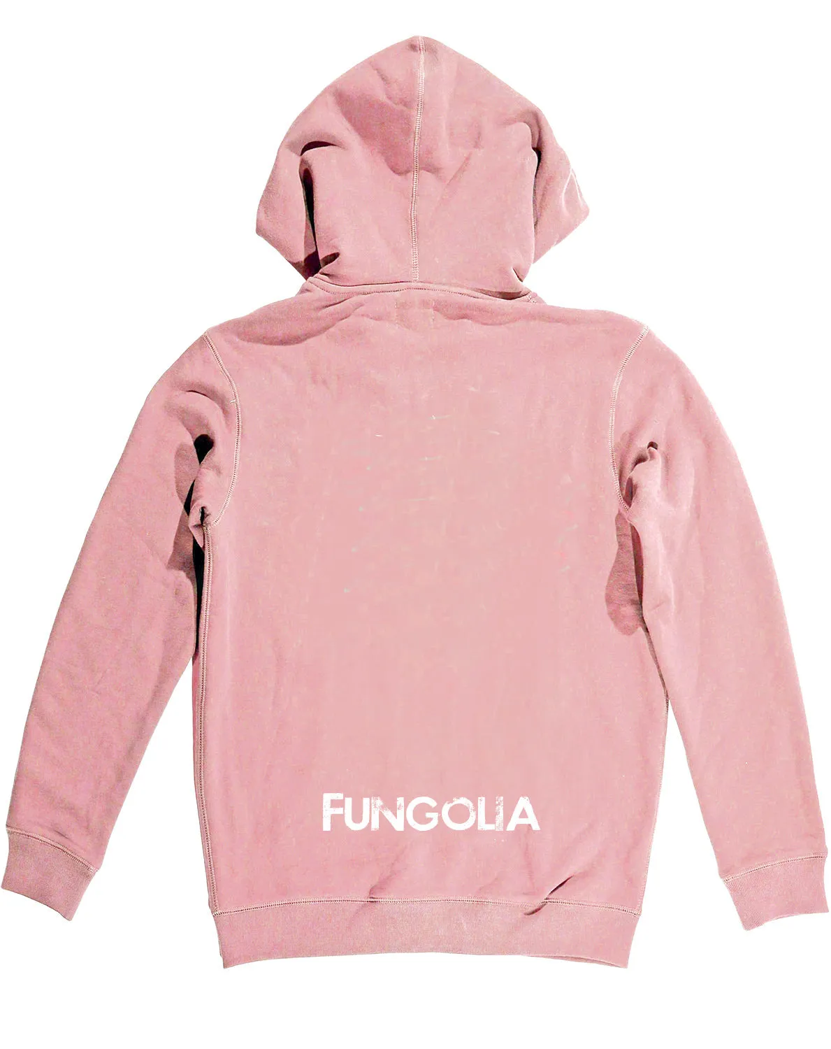 <A 000a109o>Fungolia Big Hood Fleece Zip Hoodie - WBF feathers (Dusty Pink)