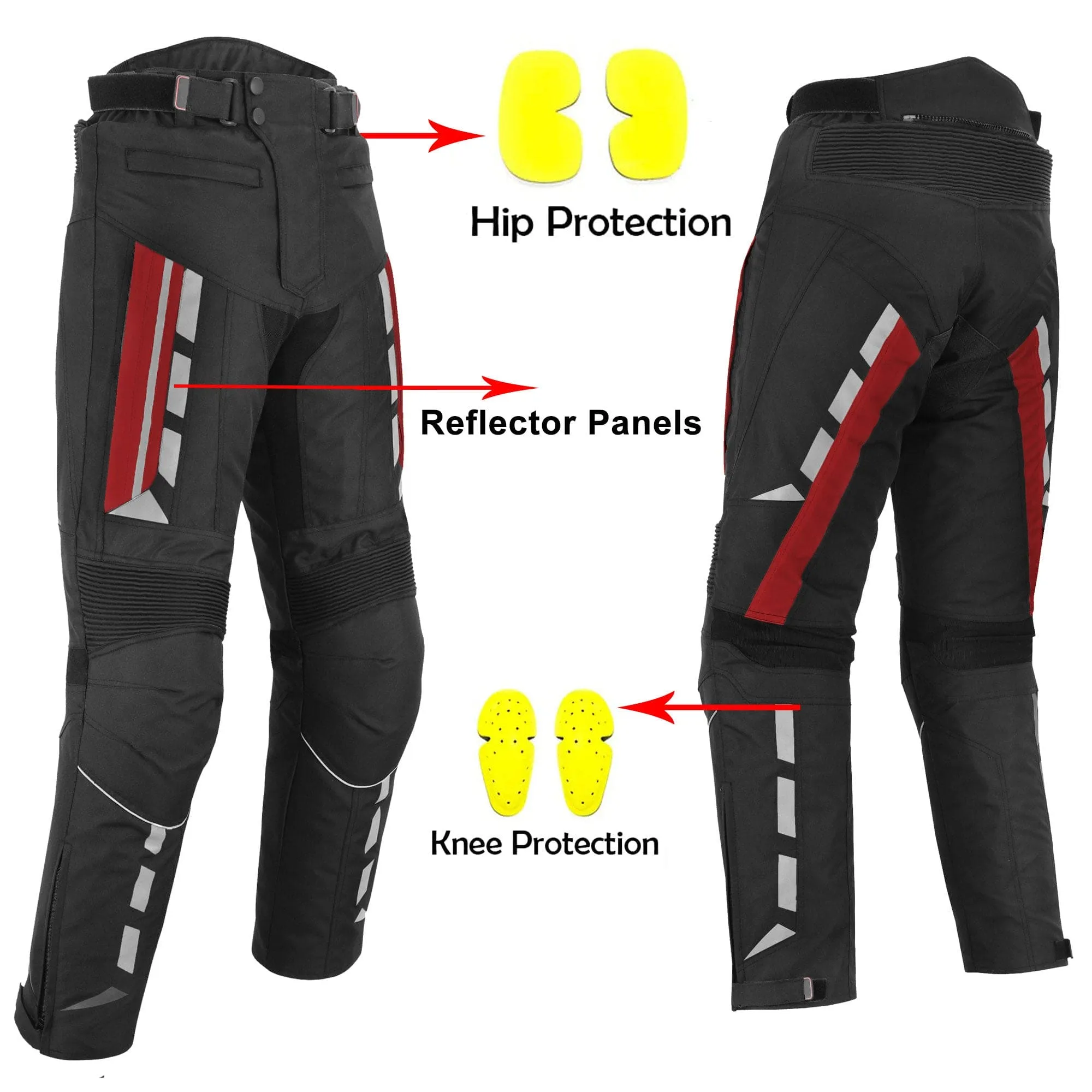 Motorbike Waterproof Corduroy Trouser Red