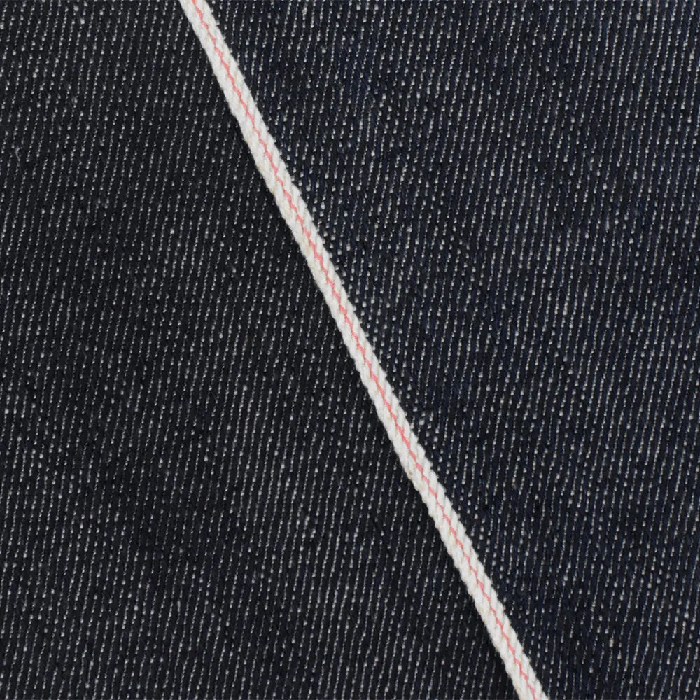 Navy-White-Pink 13 oz. Blue Cotton Japanese Selvedge Denim Fabric