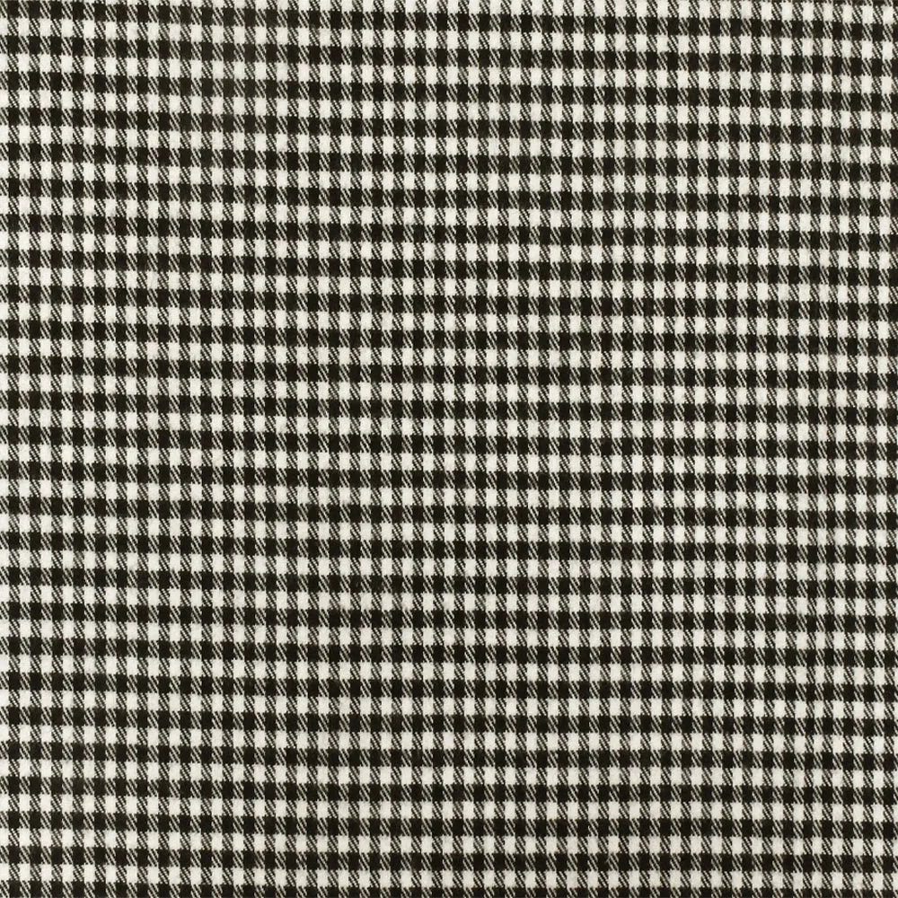 Off-White-Black Gingham Poly Twill Woven Jacketing Fabric