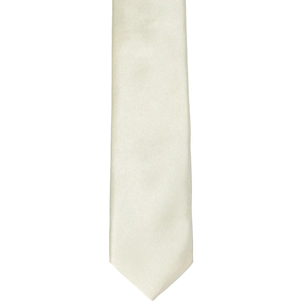 Pearl Skinny Solid Color Necktie, 2" Width