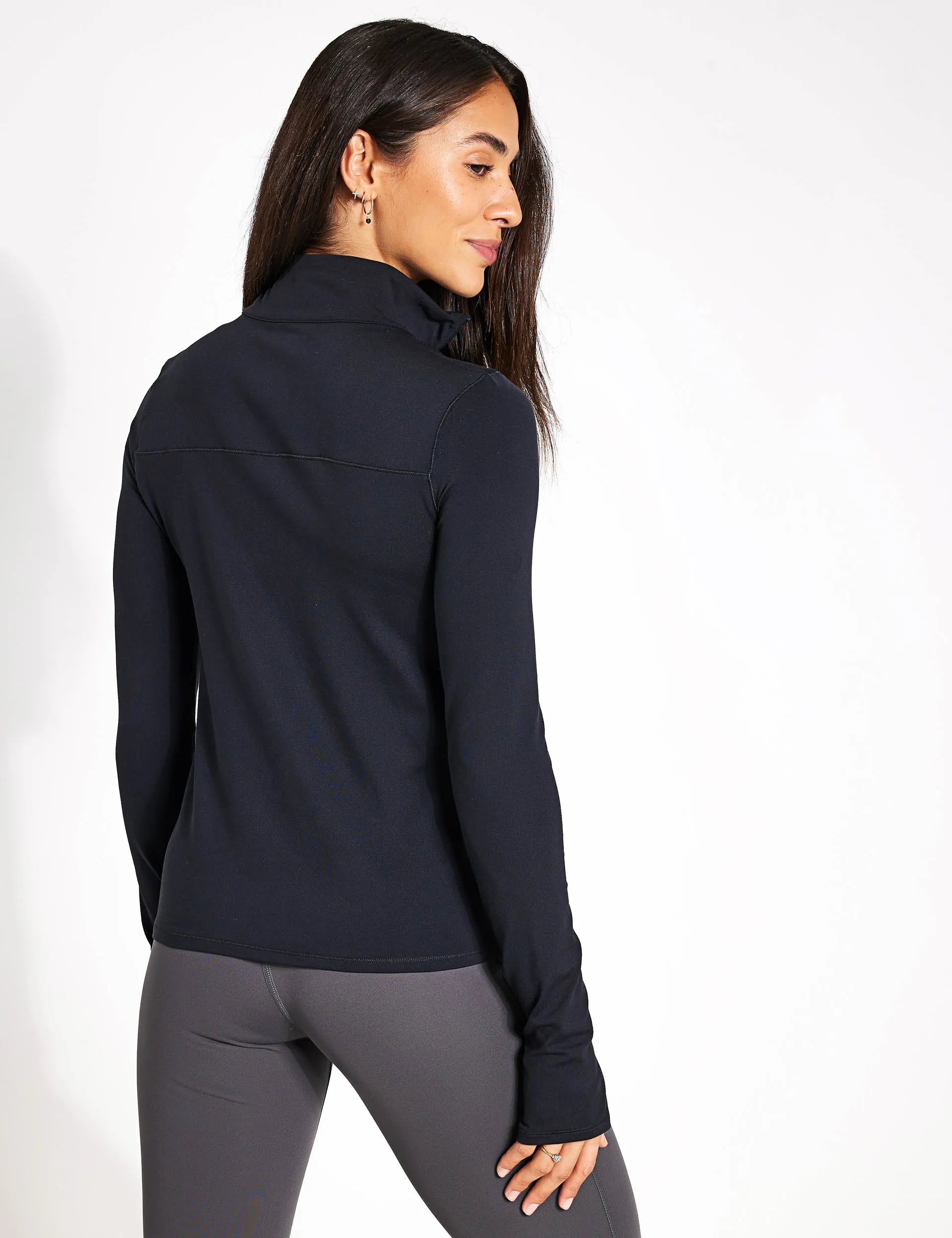 ReSet Mock Neck Half Zip - Black