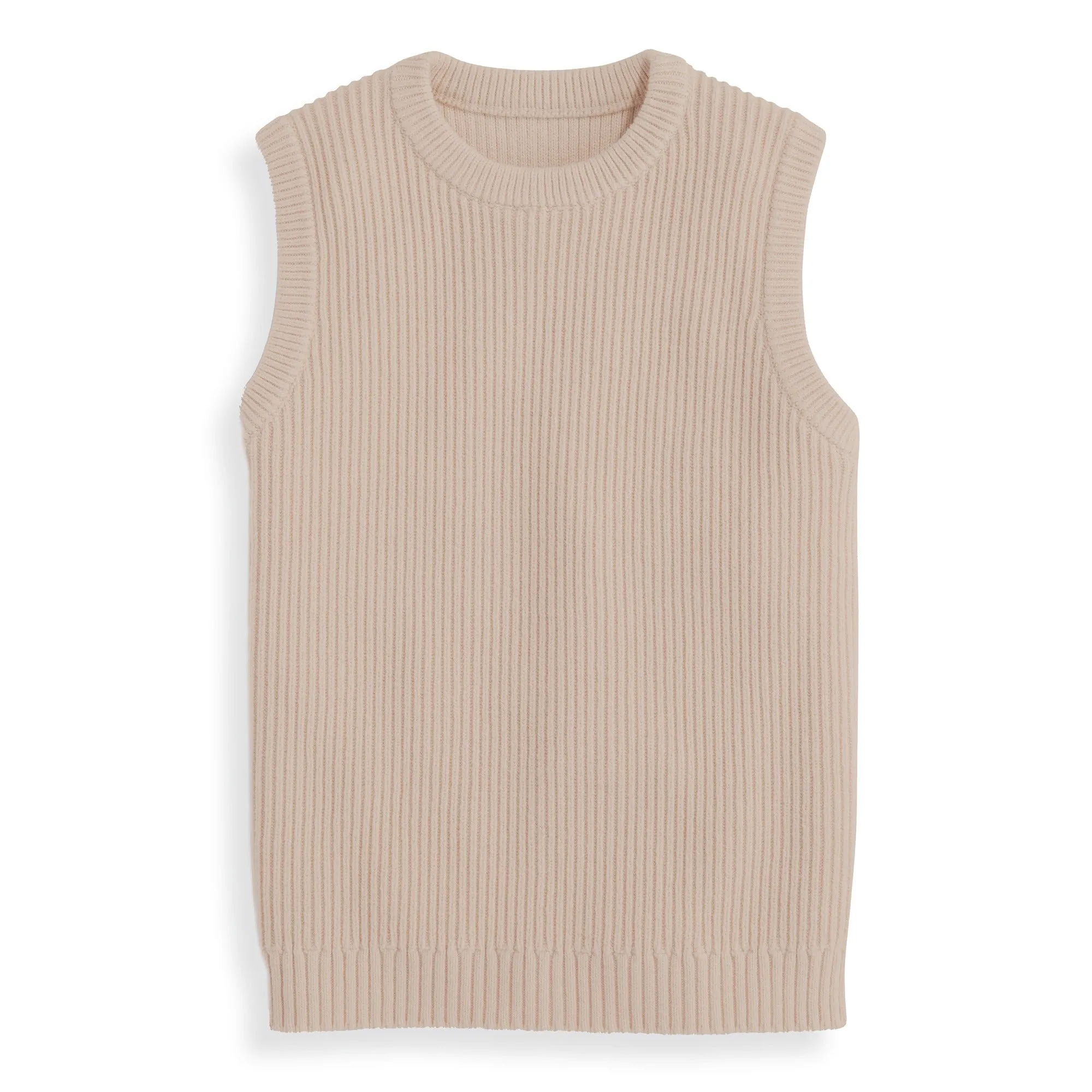 Ribbed Cashmere Blend Vest -- Vellum