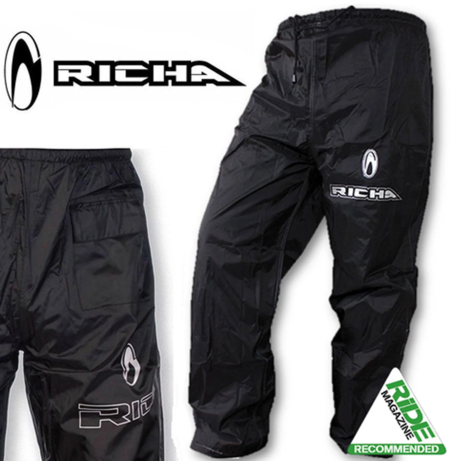 Richa Rain Waterproof Warrior Over Trousers Pants - Black