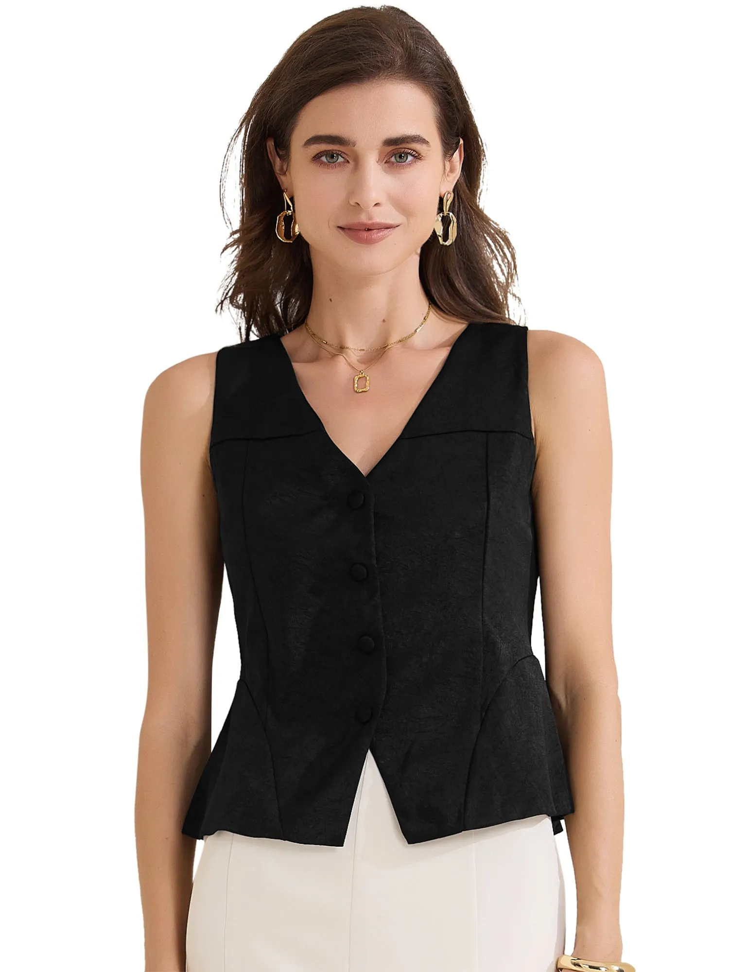 Sleeveless Button Down Business Waistcoat Vest