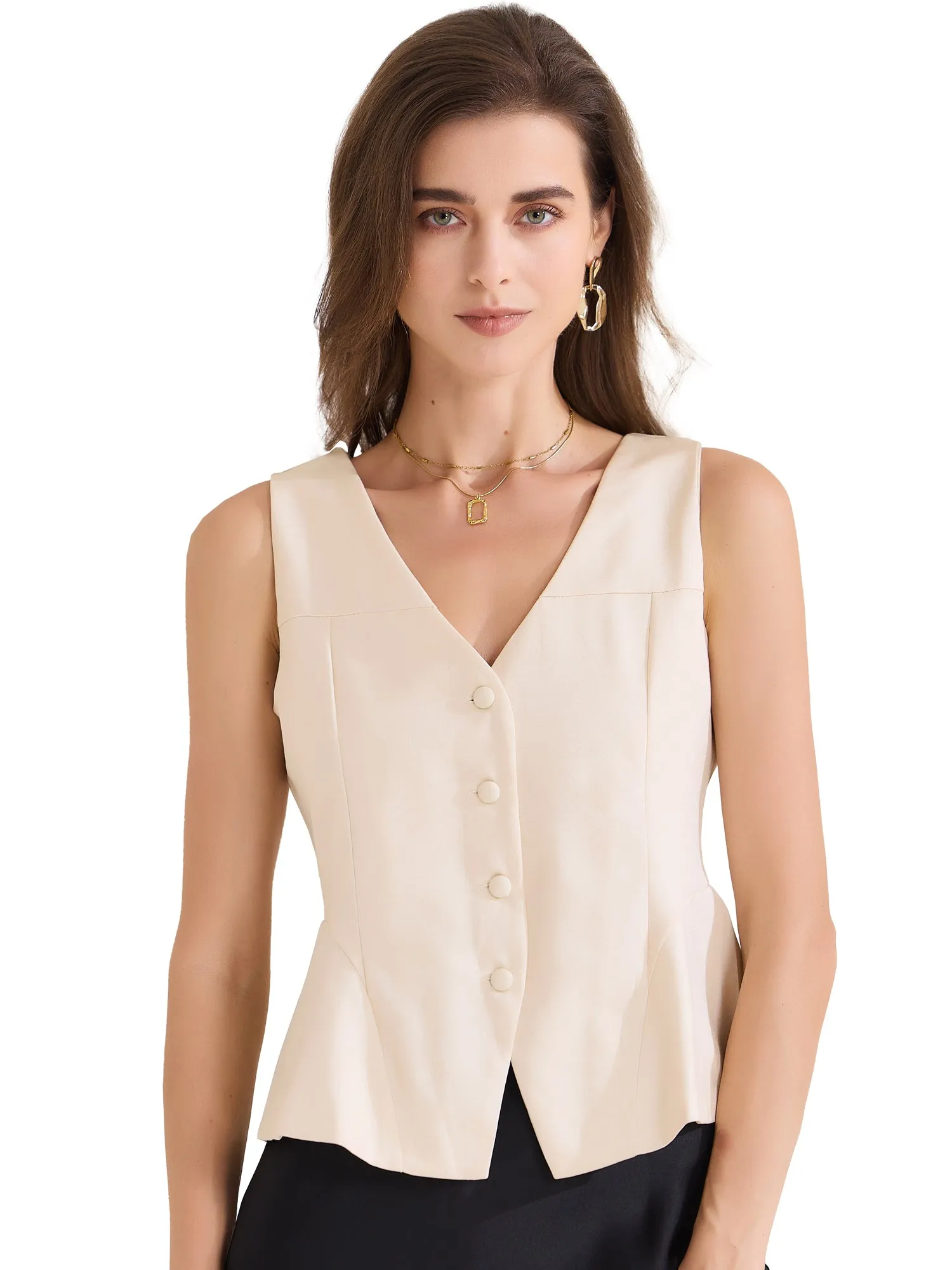 Sleeveless Button Down Business Waistcoat Vest