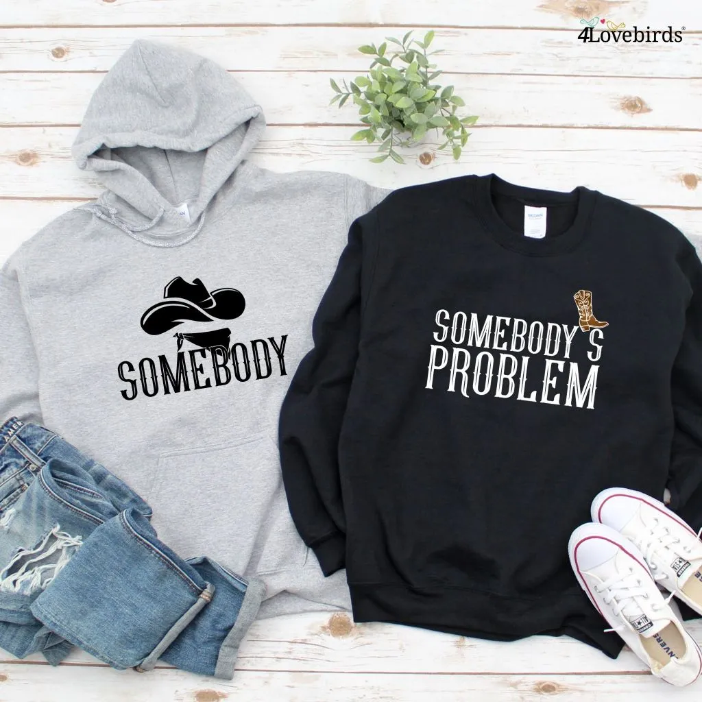 Somebody/Somebody's Problem Humorous Valentine Matching Set, Couples' Laugh-out-loud Outfits