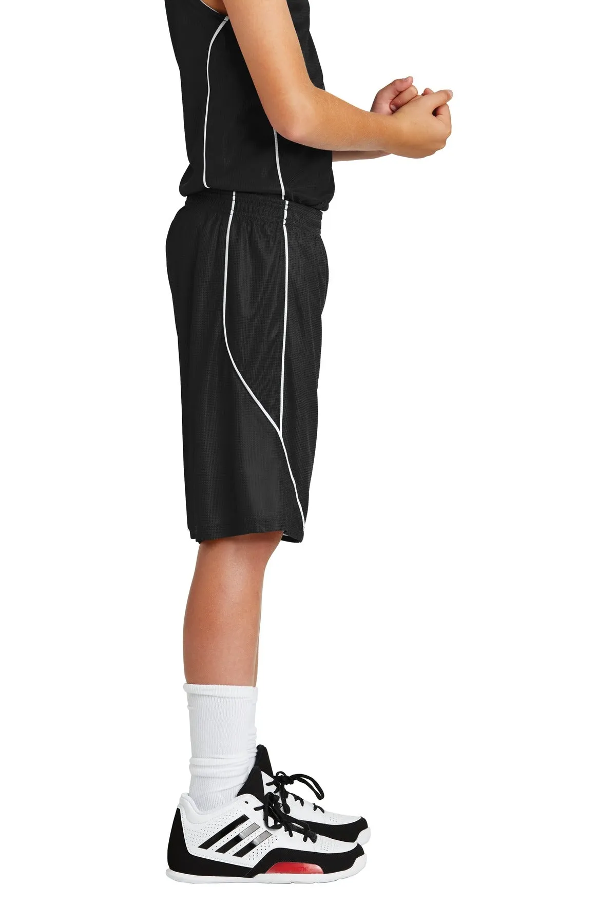 Sport-Tek® Youth PosiCharge® Mesh Reversible Spliced Short. YT565