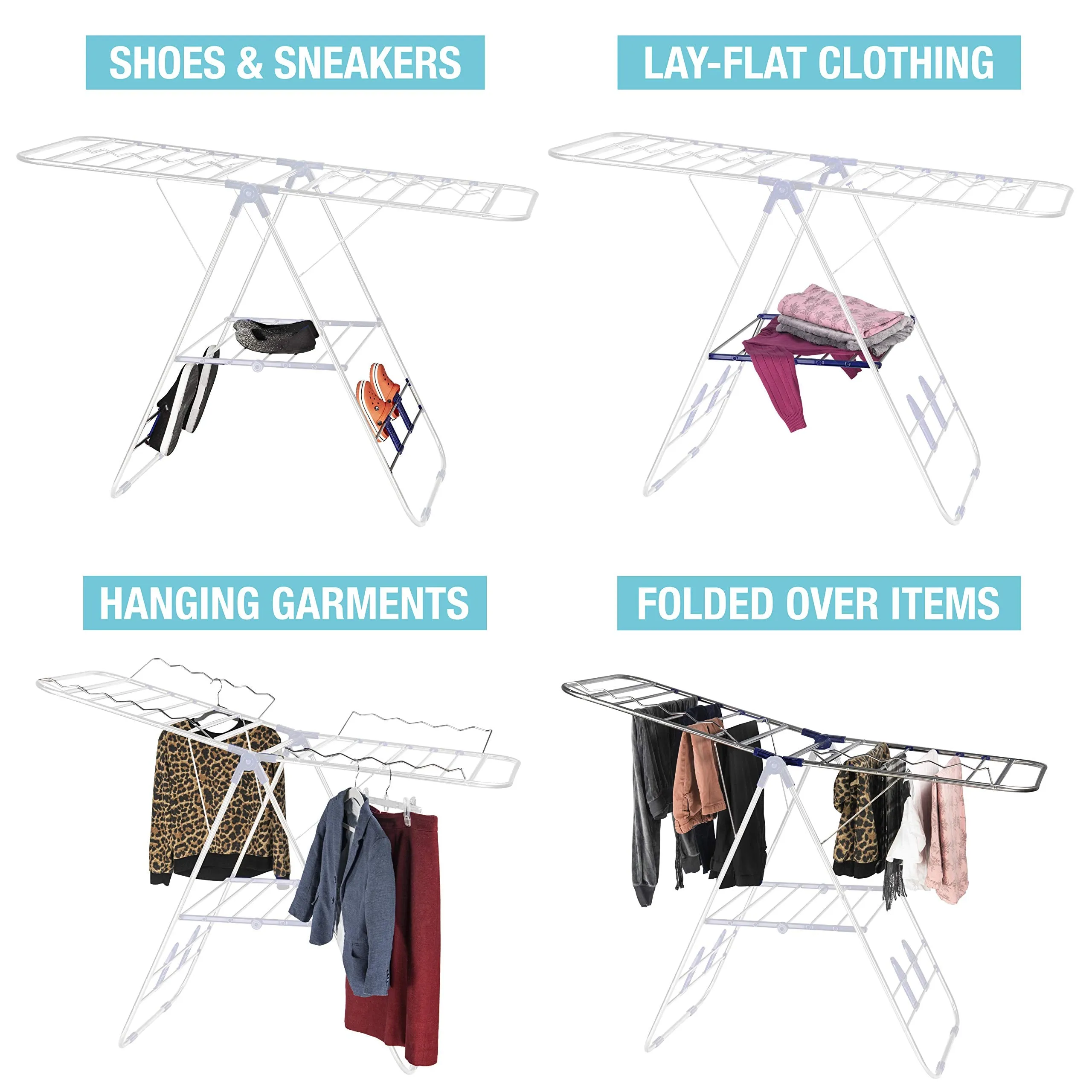 Stainless-Steel Adjustable Gullwing Drying Rack Stand