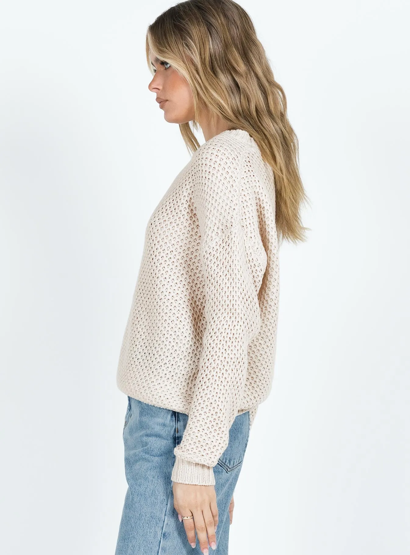 Strawberry Waffles Sweater Beige Twist