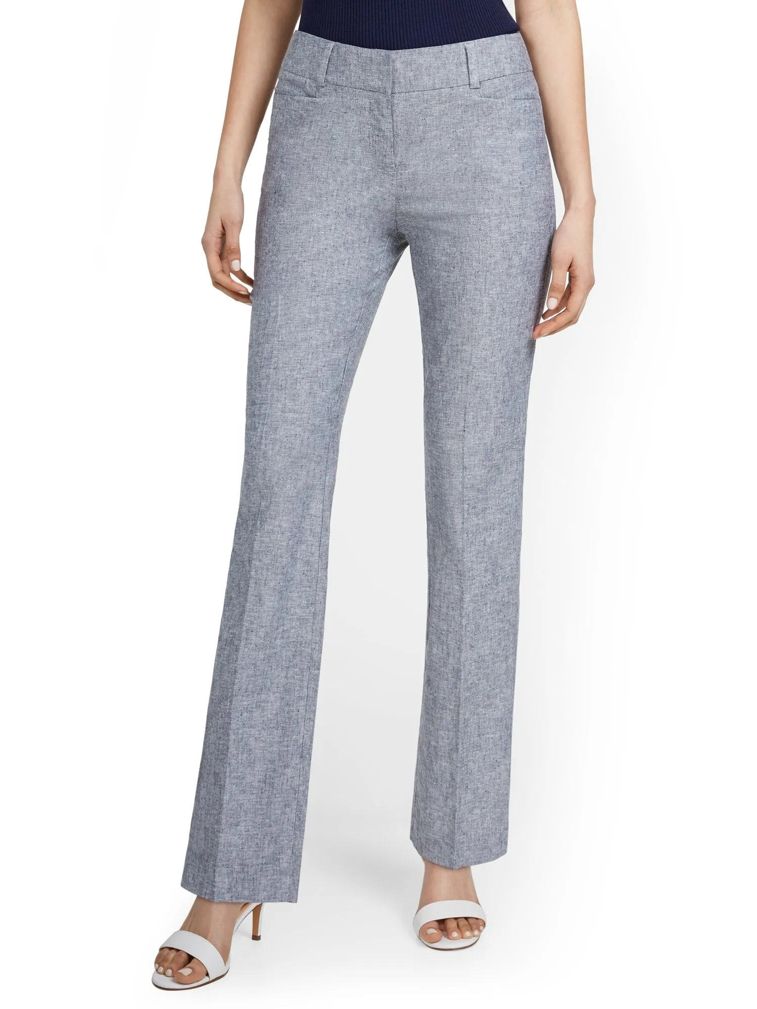 Tall Linen-Blend Mid-Rise Straight-Leg Pant